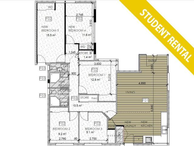 FIVE BEDROOM TOWNHOUSE – NEWLY RENOVATED STUDENT PROPERTY