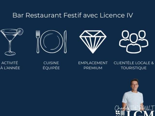 Fonds de commerce bar restaurant festif avec Licence IV — Vi. 100m² Agde Cap d'Agde