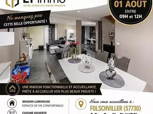 Folschviller 57730 Achat / Vente maison 5 pièces t5 terrasse parking