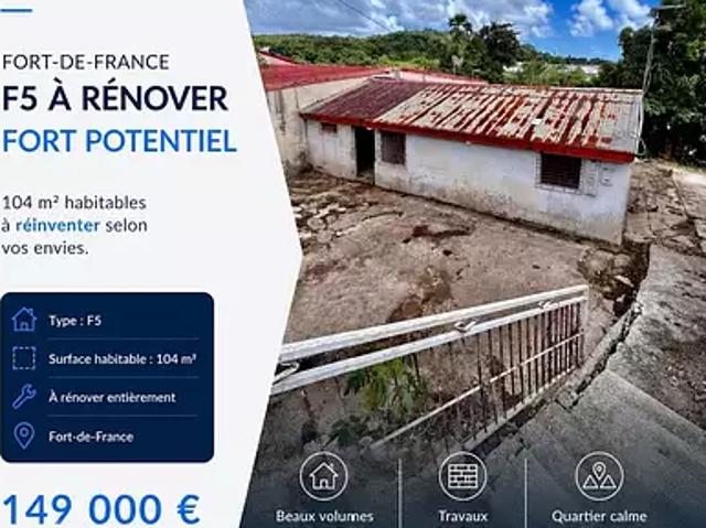 Fort de France 97200 Achat / Vente maison 5 pièces t5