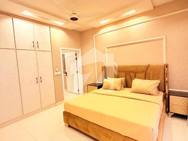 For Long Term Rent 1300 Sq Ft Luxury Fully Furnished Apartment with 2 Beds, Modern Interiors & Prime Location in DHA Phase 8, Easy Deal with Wall Green Realtors