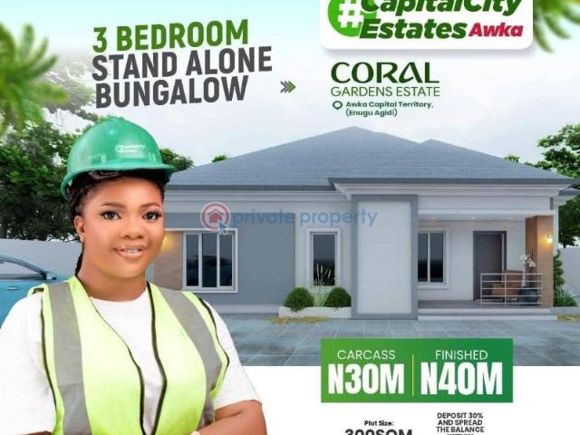 For sale: 3 bedroom Bungalow Coral Garden Estate Located At Enugwu Agidi, Njikoka Lga, Anambra State, This Estate Is A Gem 7 Minutes Drive To Amawbia Flyover M Njikoka Anambra PID: 3PCNDR | Private Property Nigeria