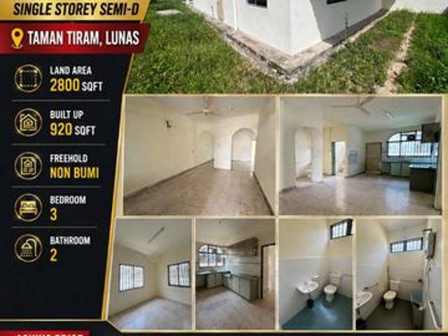 For Sale Taman Tiram Lunas Single Storey SemiD