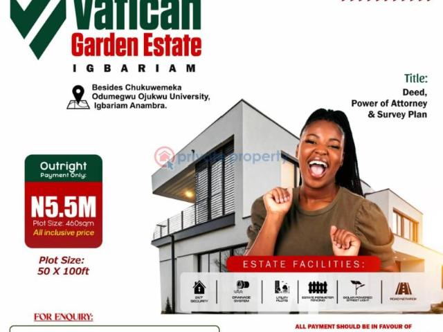 For sale: Land Behind Anambra State University Igbariam Anambra Area PID: 3PBUME | Private Property Nigeria