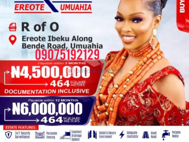 For sale: Land Ereote Ibeku, Umuahia North Abia PID: 3PCKMN | Private Property Nigeria