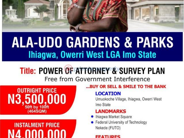 For sale: Land Umuokoche Village Ihiagwa Owerri West Imo State Owerri Imo PID: 9PBRDF | Private Property Nigeria