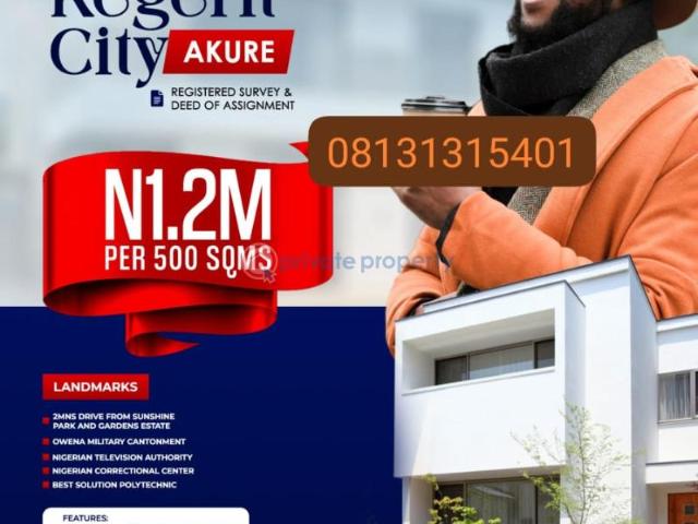 For sale: Mixed use Land 4mins Drive From Sunshine Park And Garage Estate. Akure Ondo PID: 4PBQXT | Private Property Nigeria
