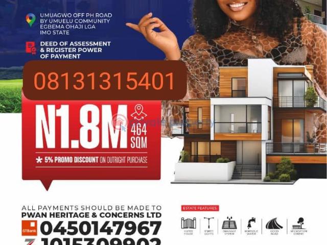 For sale: Mixed use Land Umuagwo Ohaji/Egbema Imo PID: 7PBQXP | Private Property Nigeria