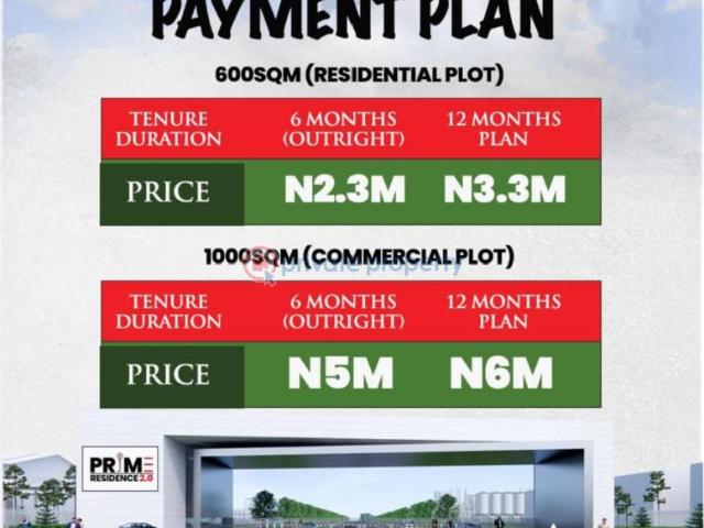 For sale: Mixed use Land Prime Residence Estate 2.0 Close To International College Ijebu Ikorodu Road Igbefun Ijebu Ogun PID: 3PCDUE | Private Property Nigeria
