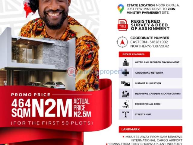 For sale: Residential Land Ngor Okpala Just Few Minutes To Zion Ministry Owerri Imo PID: 3PCSGQ | Private Property Nigeria