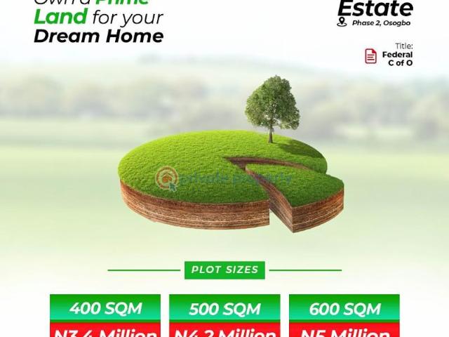 For sale: Residential Land Adjacent Osun State Secretariat, Olufunmilayo Estate Phase 2, Osogboede Road Osogbo Osun PID: 2PBDLK | Private Property Nigeria