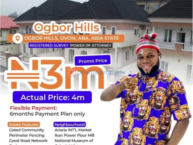 For sale: Residential Land Charisma Garden Estate Ogbor Hills Aba South Abia PID: 1PCNEN | Private Property Nigeria
