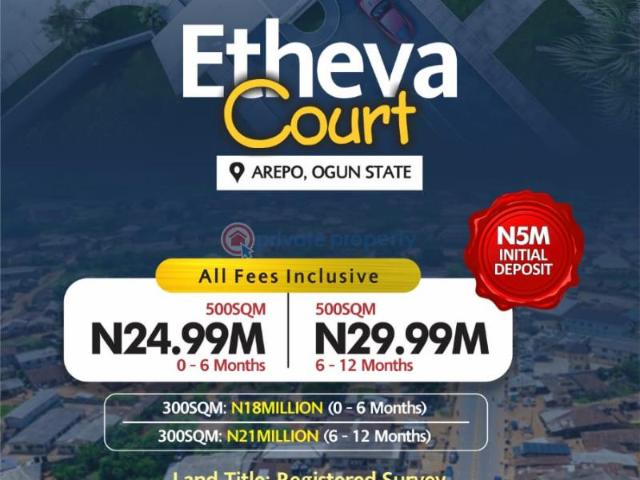 For sale: Residential Land Etheva Court Arepo Lagos Extension Ogun PID: 3PCMRR | Private Property Nigeria