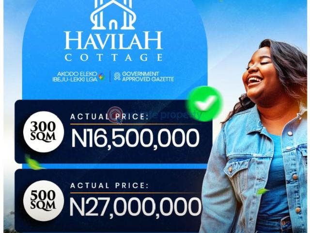 For sale: Residential Land Havilah Cottage Estate Situated At The Center Of Great Development Akodo Ise Ibeju Lekki Lagos PID: 1PCNCT | Private Property Nigeria