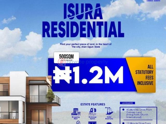 For sale: Residential Land Isura Residential Atan 5 Minutes Drive From Crawford University, 40 Minutes Drive From Canaan Land Ota Ogun PID: 3PCBCM | Private Property Nigeria
