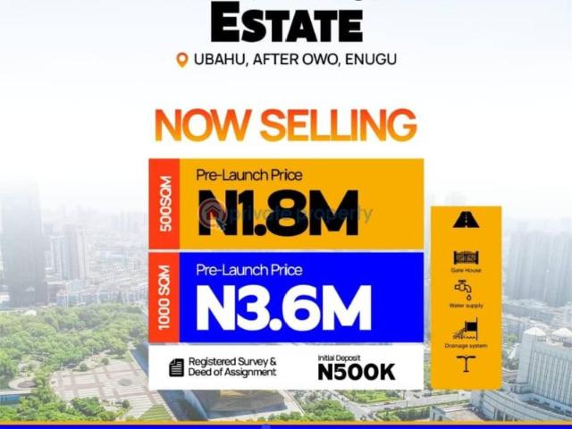 For sale: Residential Land J.j Peace Estate After Owo Enugu Area PID: 9PCNEC | Private Property Nigeria