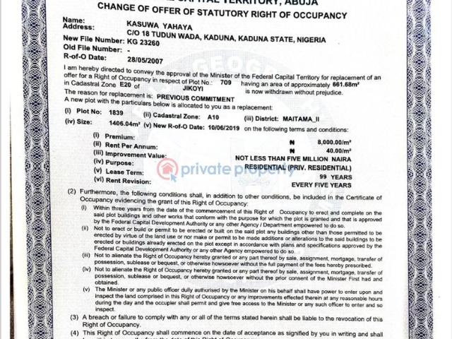 For sale: Residential Land Jikwoyi Abuja Phase 4 PID: 3PBPUH | Private Property Nigeria