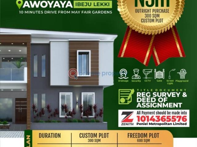 For sale: Residential Land Peace Garden Estate Awoyaya Ajah Lagos PID: 5PCNXS | Private Property Nigeria