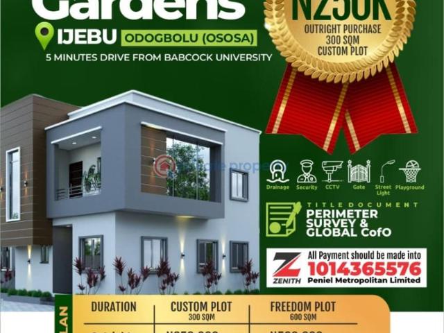 For sale: Residential Land Peace Garden Estate Odogbolu Ogun PID: 4PCNXT | Private Property Nigeria