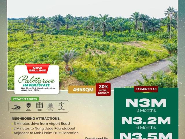 For sale: Residential Land 8mintutes Drive From Airport Road Ibesikpo Akwa Ibom PID: 9PCNPQ | Private Property Nigeria