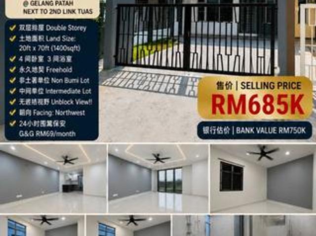 For Sale Setia Eco Garden Gelang Patah Double Storey UnBlock View