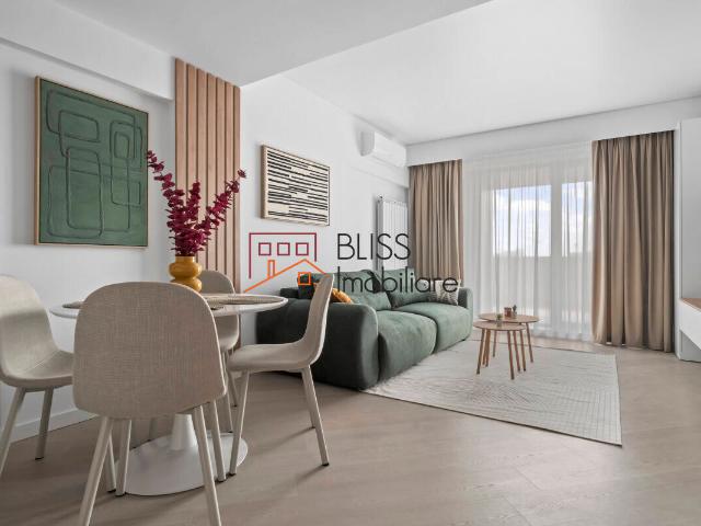 For rent 2 bedroom apartment, 2 bathrooms, balcony, fully furnished, premium finishes Cortina North, Pipera Sud, Bucharest / Ilfov