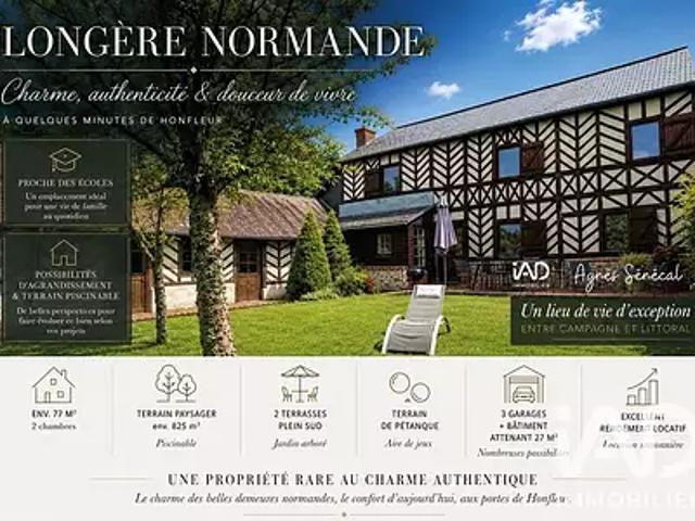 Fourneville 14600 Achat / Vente maison 3 pièces t3 parking