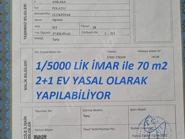 FLORALIFE2 İMARLI 350m BAHÇE Eskişehir Yolu Yakın Altyapı Hazır 70m Yapı Hakkı Yatırımlık FIRSATI
