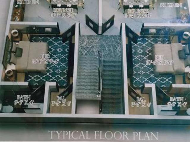 Flat available 4th floor booking Karachi Lalukhet ID 65597