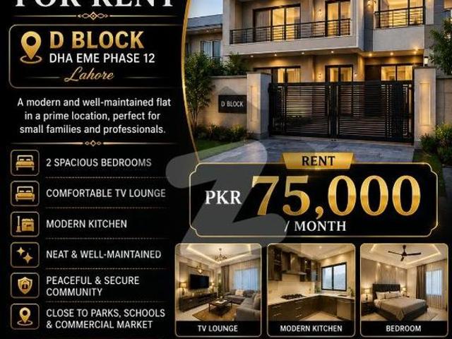 Flat For Rent D Block, DHA EME Phase 12, Lahore EME Society