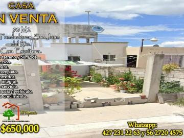 Fraccionamiento Fundadores, San Juan del Rio. Casa en venta apta para cualquier crédito