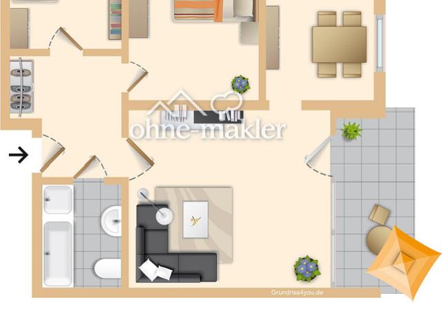 Freundliche Wohnung mit Schwimmbad und Saunaanteil