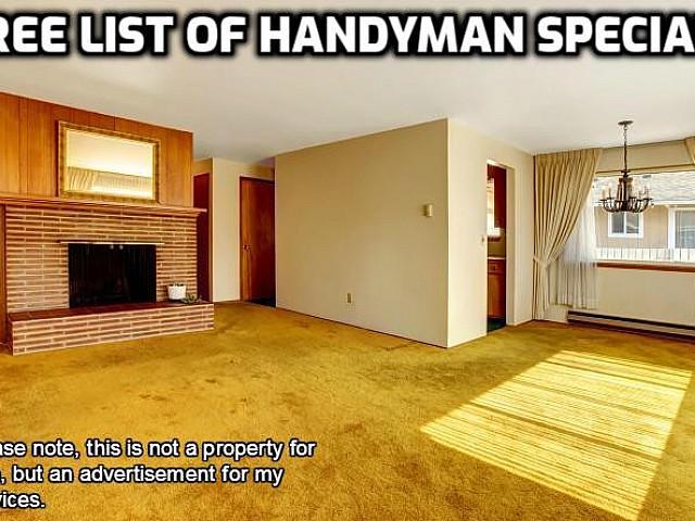 Free List Of Handyman Specials For Sale