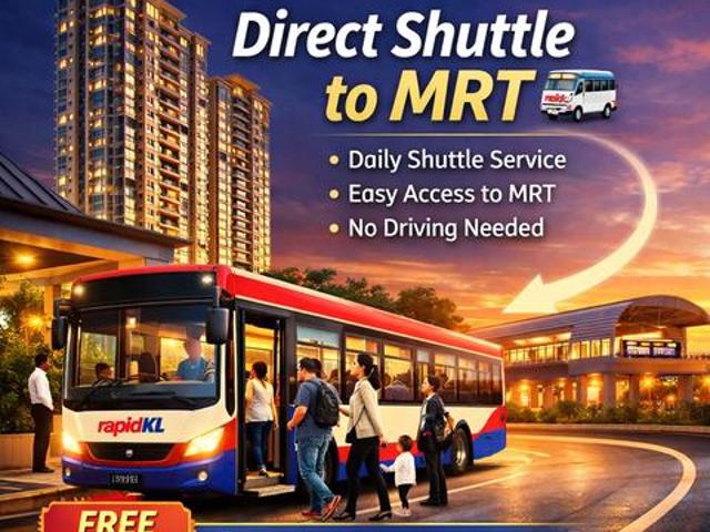 FREE Shuttle to MRT 5 R 450K Near Bukit Jalil Walk to Mall Shop