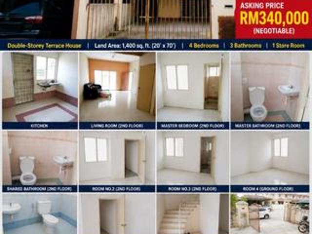 FREEHOLD 2 Storey Terrace 20x70 4R3B Bandar Puteri Jaya