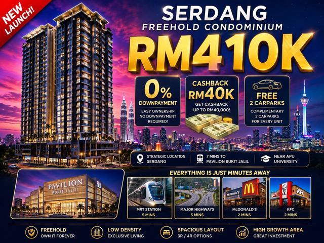 Freehold Bukit Jalil Full loan 4 R Big Balcony Yard Low Dense