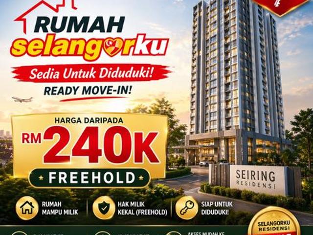 FREEHOLD Full loan RSKU Near Subang Airport 2R 2CP Elmina DASH