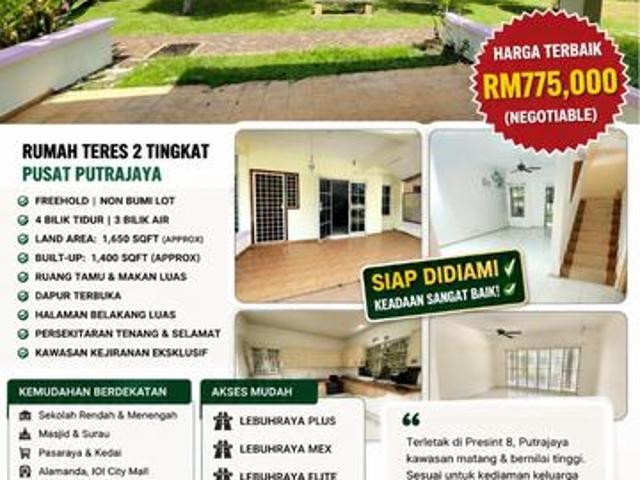 FREEHOLD NONBUMI 2 Storey House Presint 8 PUTRAJAYA