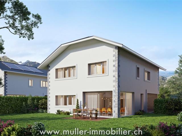 Freistehende Villa mit Panoramablick in Aigle
