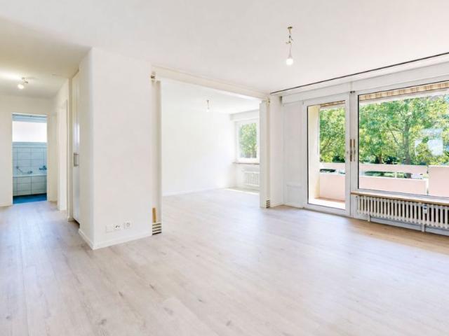 freshly renovated 3.5 room apartment with balcony, cellar, attic, washing machine and parking space