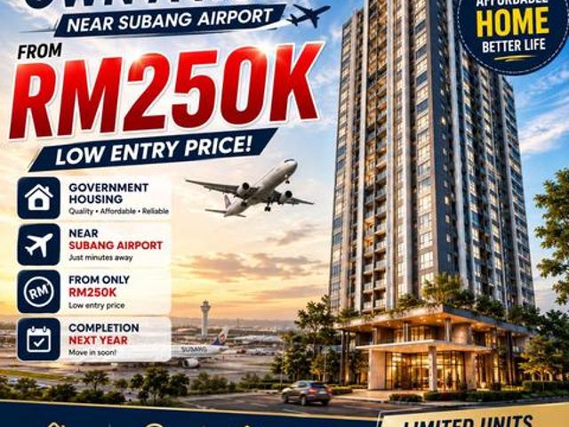 Full loan 100 loan FREEHOLD 2 R 2 CP Near Subang Airport Elmina