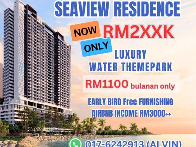 FULL LOAN Cove Residence Seaview Water ThemePark Condo Private Beach