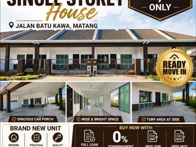 Full Loan Brand New Single Storey Taman Greenwood Matang