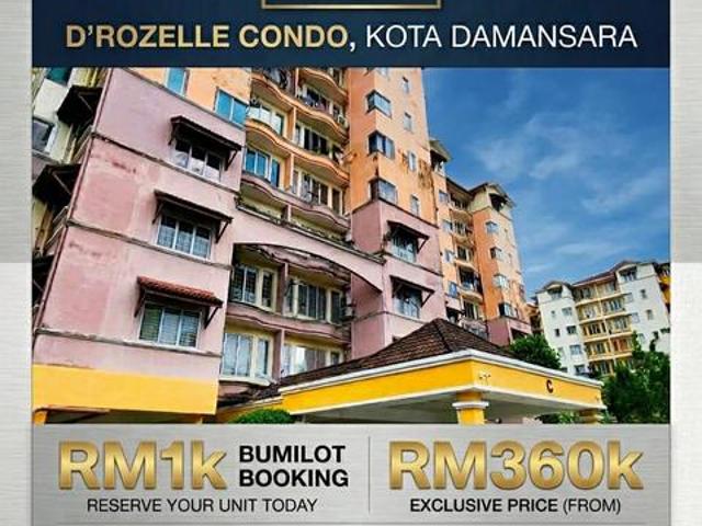 Full loan Bumilot DRozelle Condominium Kota Damansara Booking RM1k