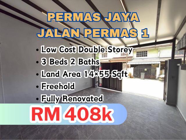 Full Loan Permas Jaya Low Cost Double Storey Fully Renovated