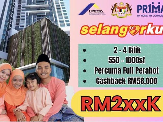 Full loan RSKU Subang 2 Room 2 Carpark Freehold Condo Sg Buloh