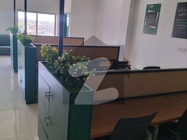 Fully Furnished 8 Marla Plaza 3rd Floor Office 2 Washroom One Kitchen Lift Install Big Open Hall Fully Furnished Fully Tiles Flooring