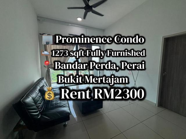 Fully Furnished Bandar Perda Condominium For Rent Prominence Perai
