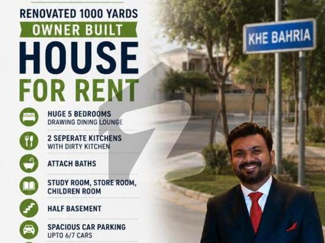 Fully Renovated 1,000 Yard House For Rent DHA Phase 5 Near Khe Hafiz & Ghazi | Owner Built House 5 En Suite Beds, Separate Kitchens, Parking for 67 Cars | Ideal For Family DHA Phase 5