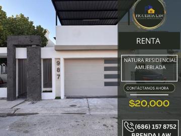 FURNISHED HOUSE FOR RENT IN NATURA RESIDENTIAL MEXICALI, B.C